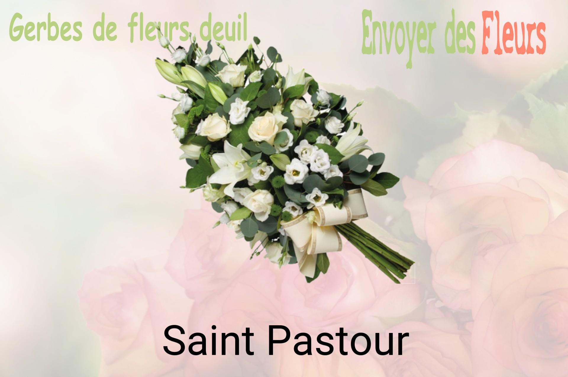 Gerbe de fleurs de deuil livrée à Saint-Pastour